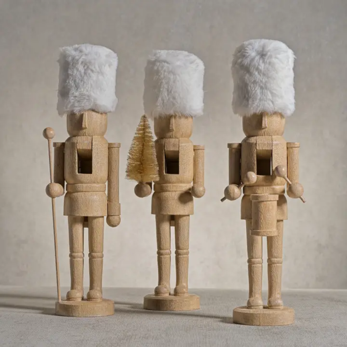 Nordic Fur Resin Nutcracker Figurine (Set of 3)