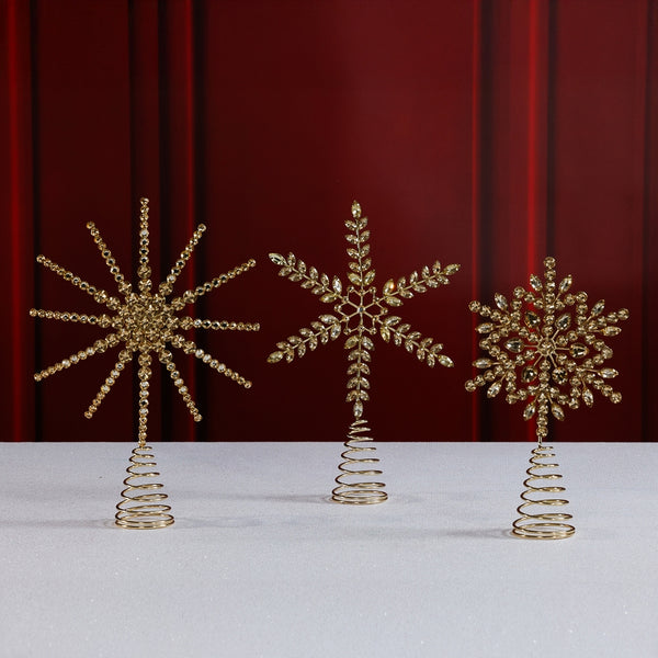 Jeweled Gold Tree Toppers