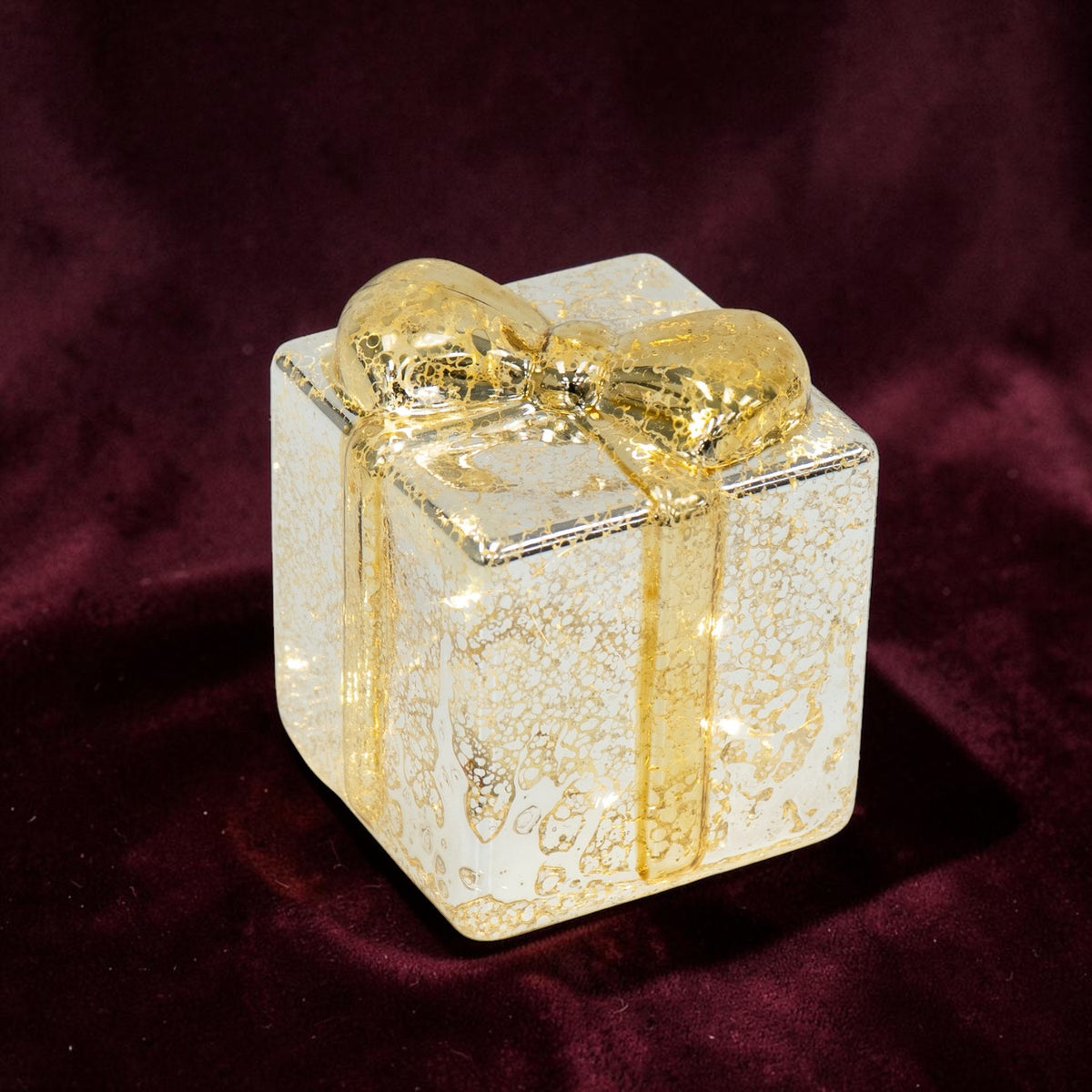 Noel Silver/ Gold Mercury Glass Light-Up Presents