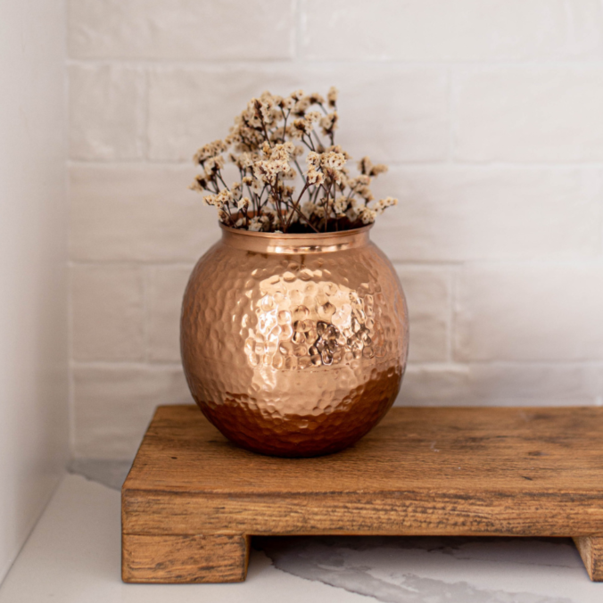 Hammered Copper Vase Pot