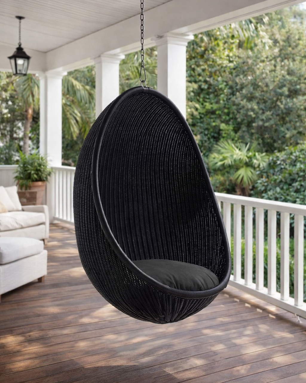 Venice Hanging Egg Chair - Black