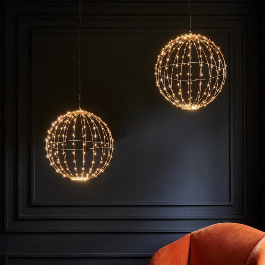 Glow Globe Copper Plug-In Hanging In/Out Light