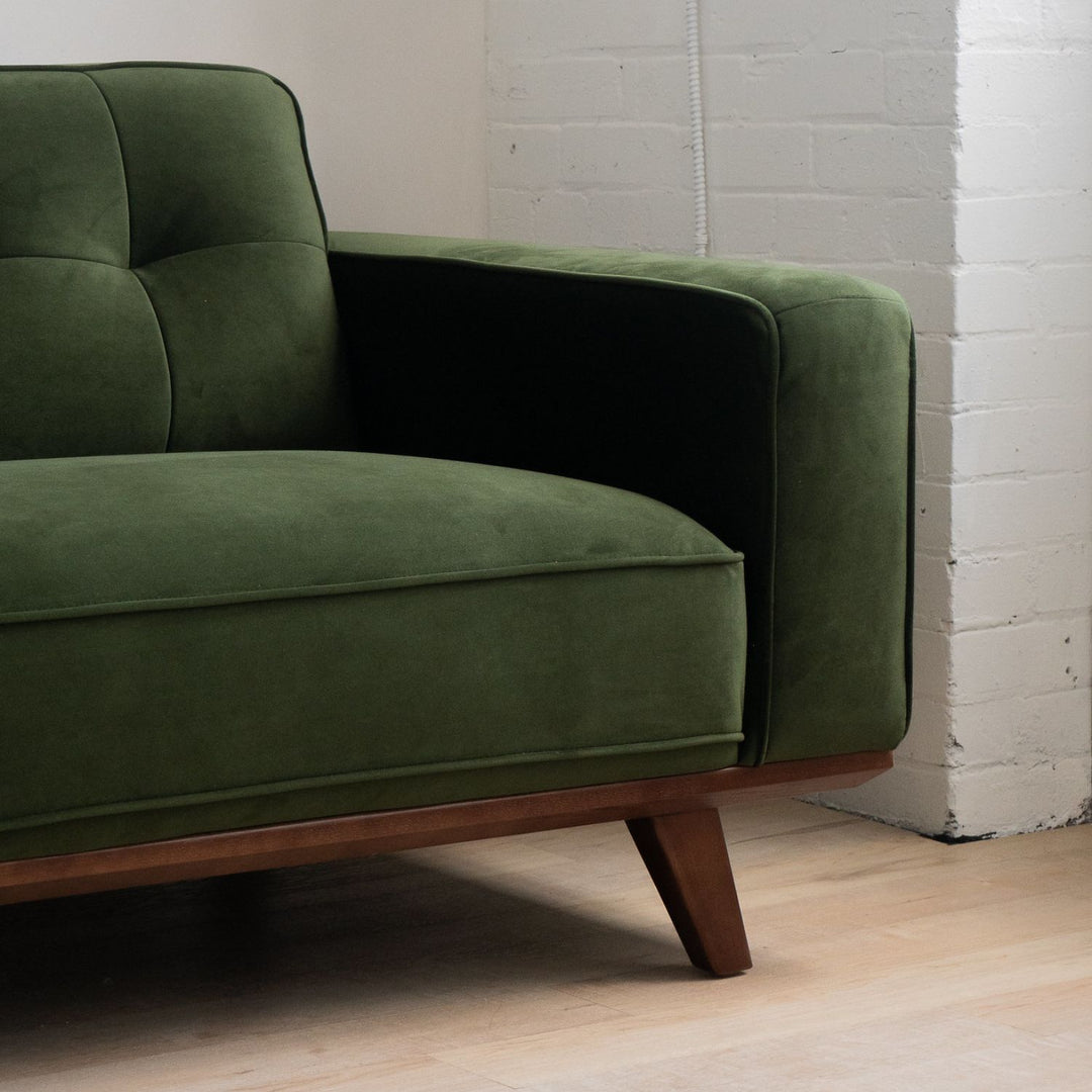 Harbord Olive Green Velvet Sofa Hauser Company Stores