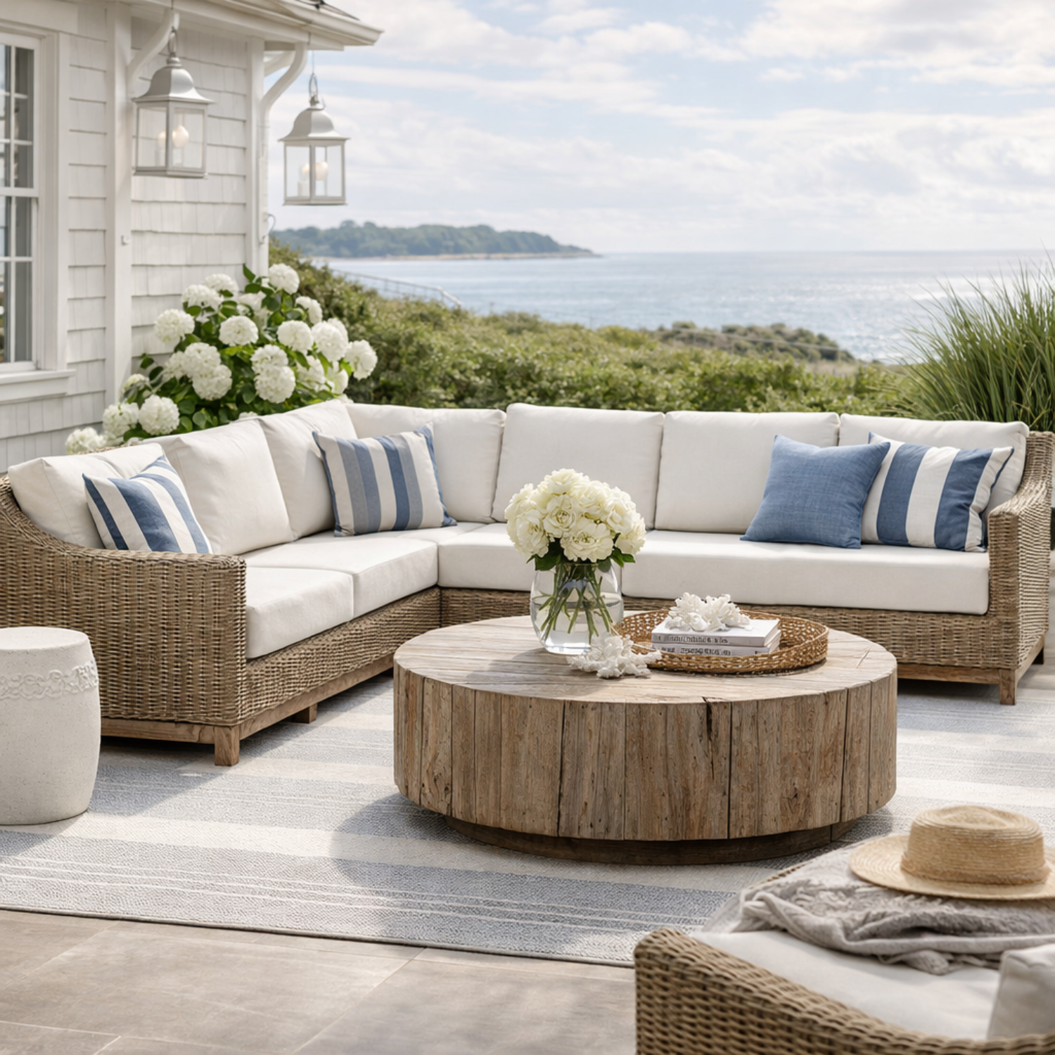 Harbour L-Shape 4-Piece Wicker Sectional