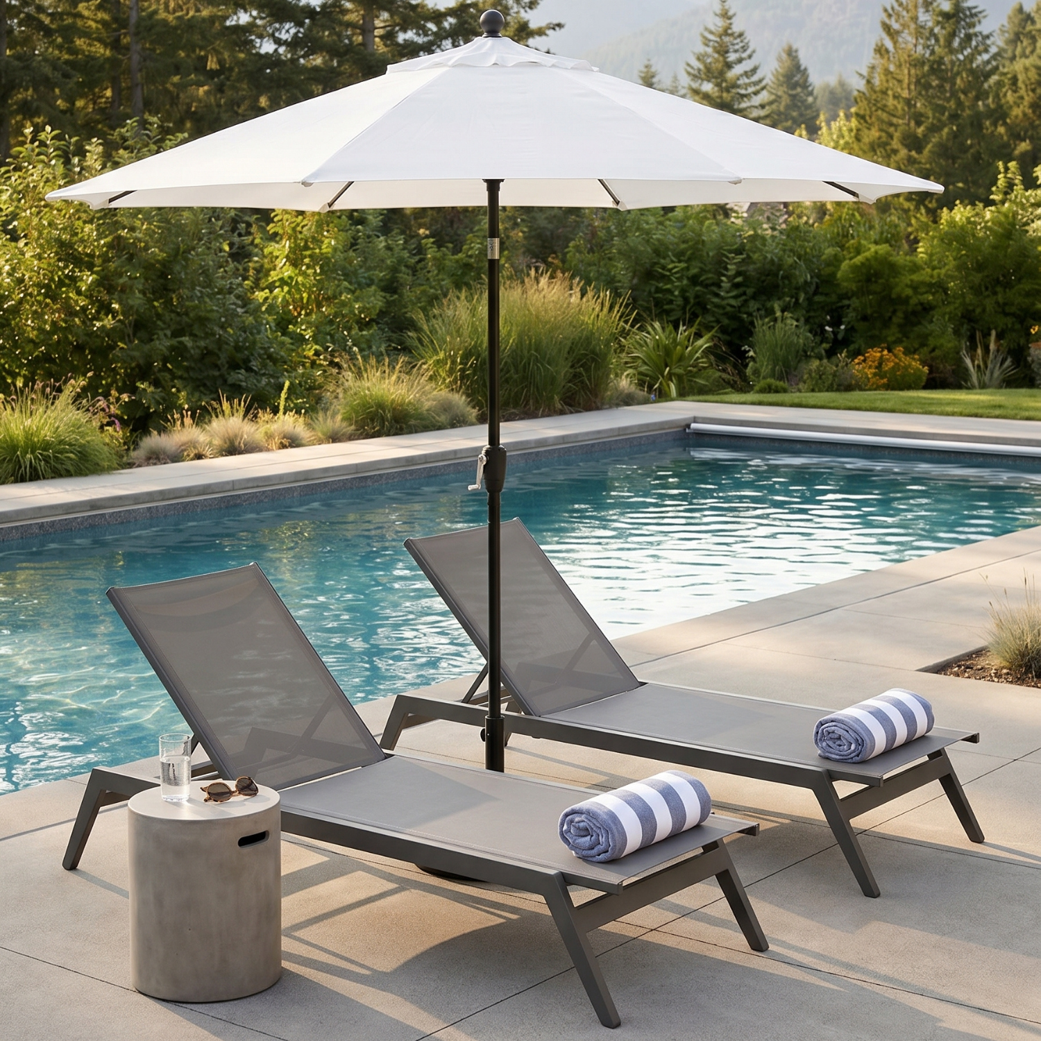 Hudson Slope Charcoal Chaise
