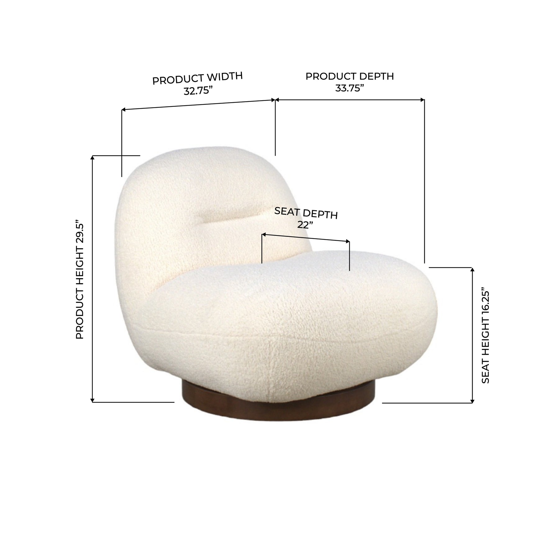 Jacques Ivory Sherpa Swivel Lounge Chair – Hauser Company Stores