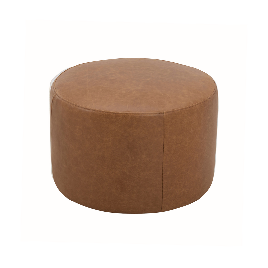 Jacques Cognac Leather Ottoman Hauser Company Stores