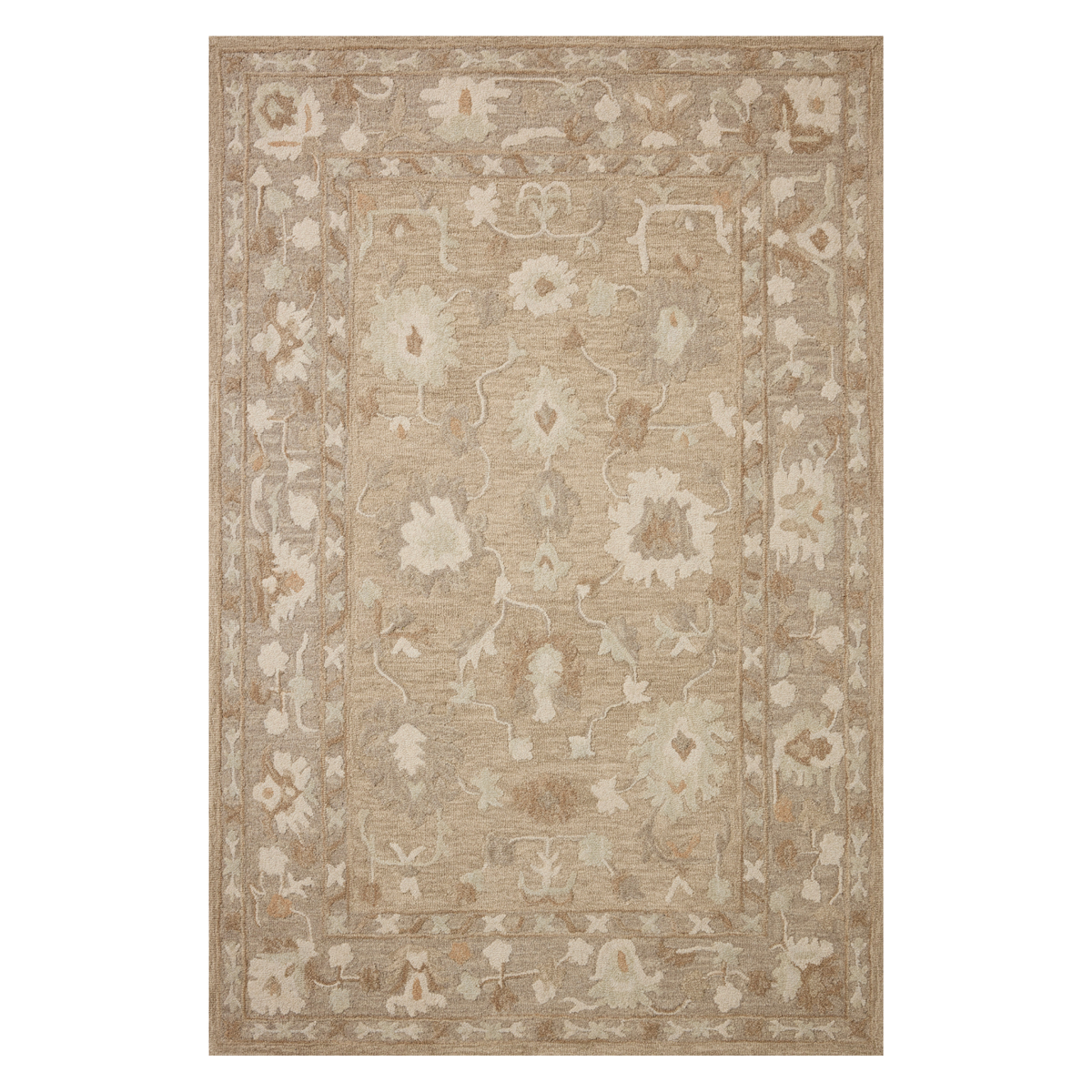 Chris Loves Julia x Loloi Dorothea Khaki/ Dove Wool Rug