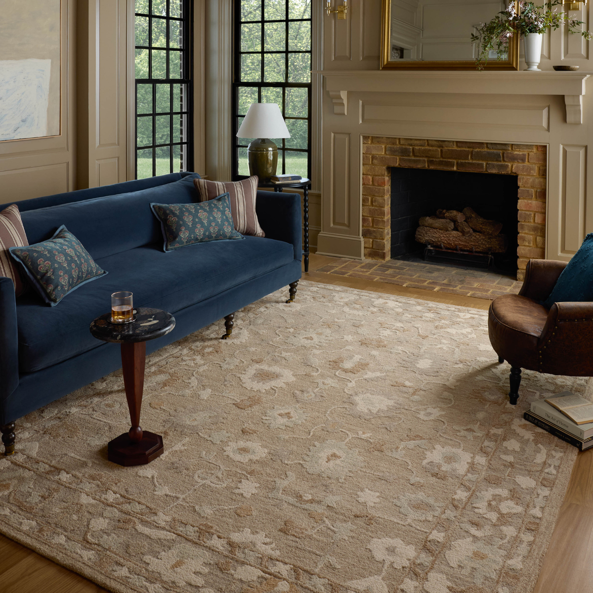 Chris Loves Julia x Loloi Dorothea Khaki/ Dove Wool Rug
