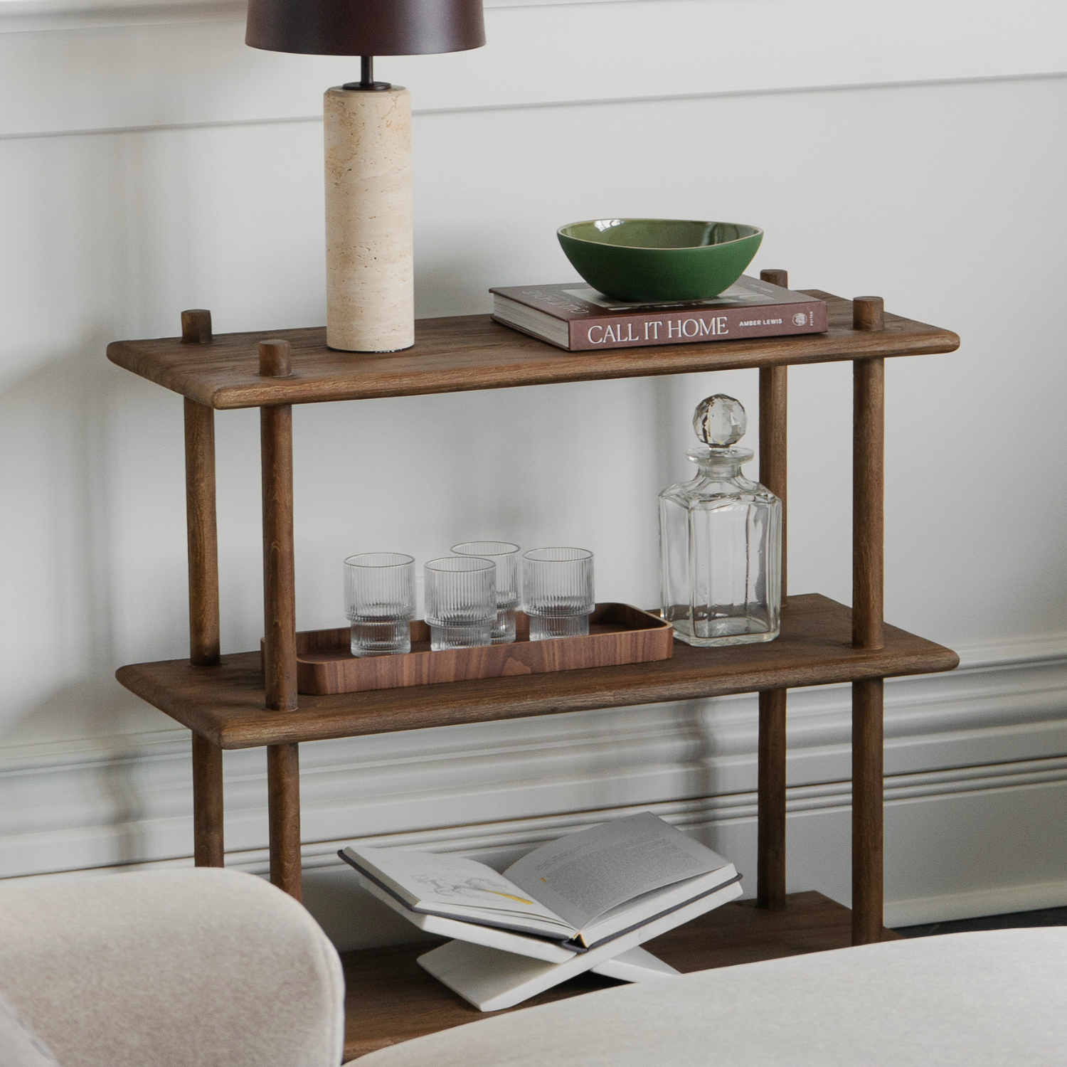Labelle Teak Floor Shelf/Bookcase
