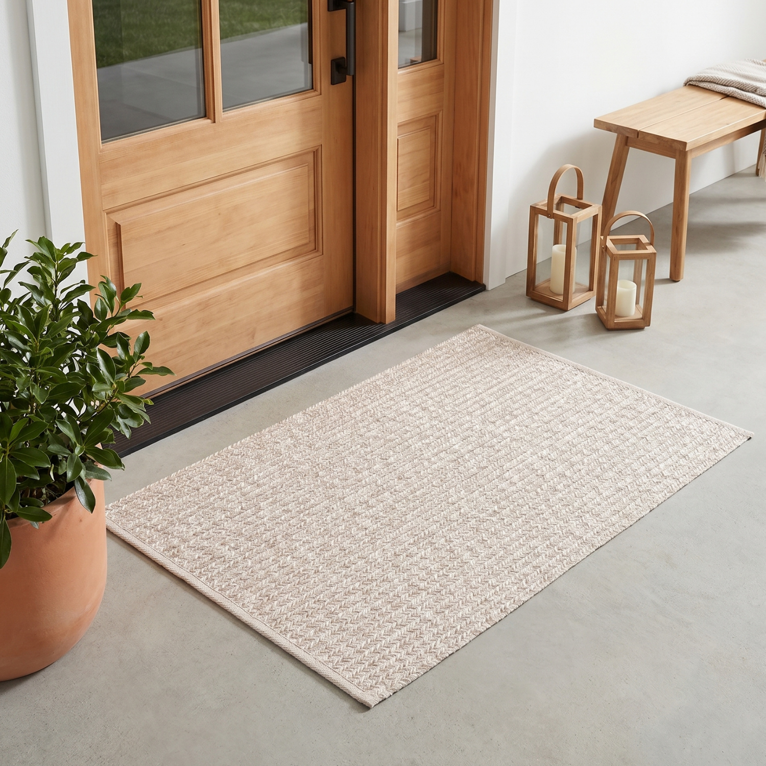 Lakeside Outdoor Textilene Rug - Oatmeal