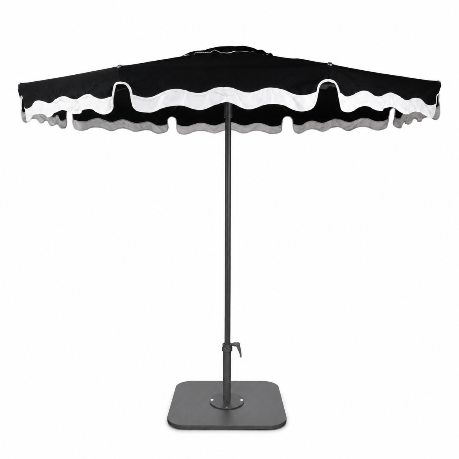 Libra 8' Octagon Market Umbrella with Wave Valance (Base Included) - Graphite Frame