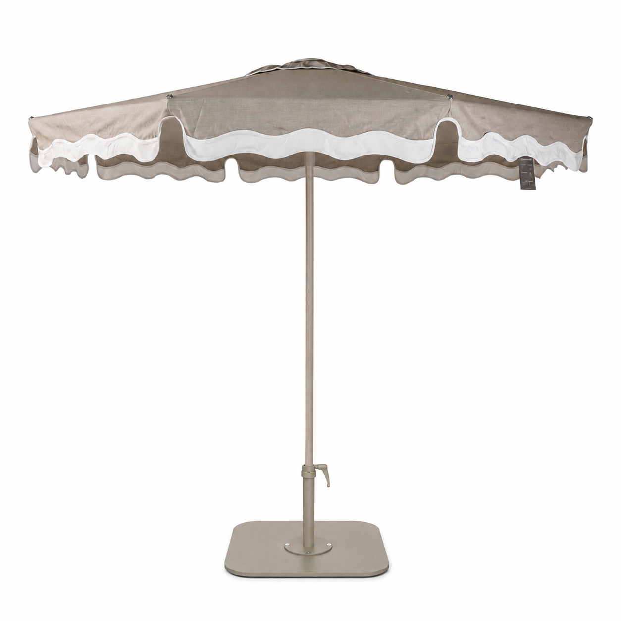 Libra 8' Octagon Market Umbrella with Wave Valance (Base Included) - Oak Frame