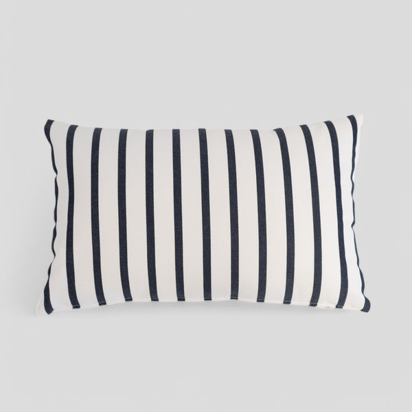 Lido Indigo Striped Outdoor Kidney Pillow