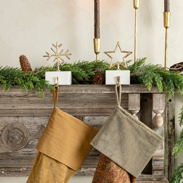 Glimmering Gold Marble Stocking Holders