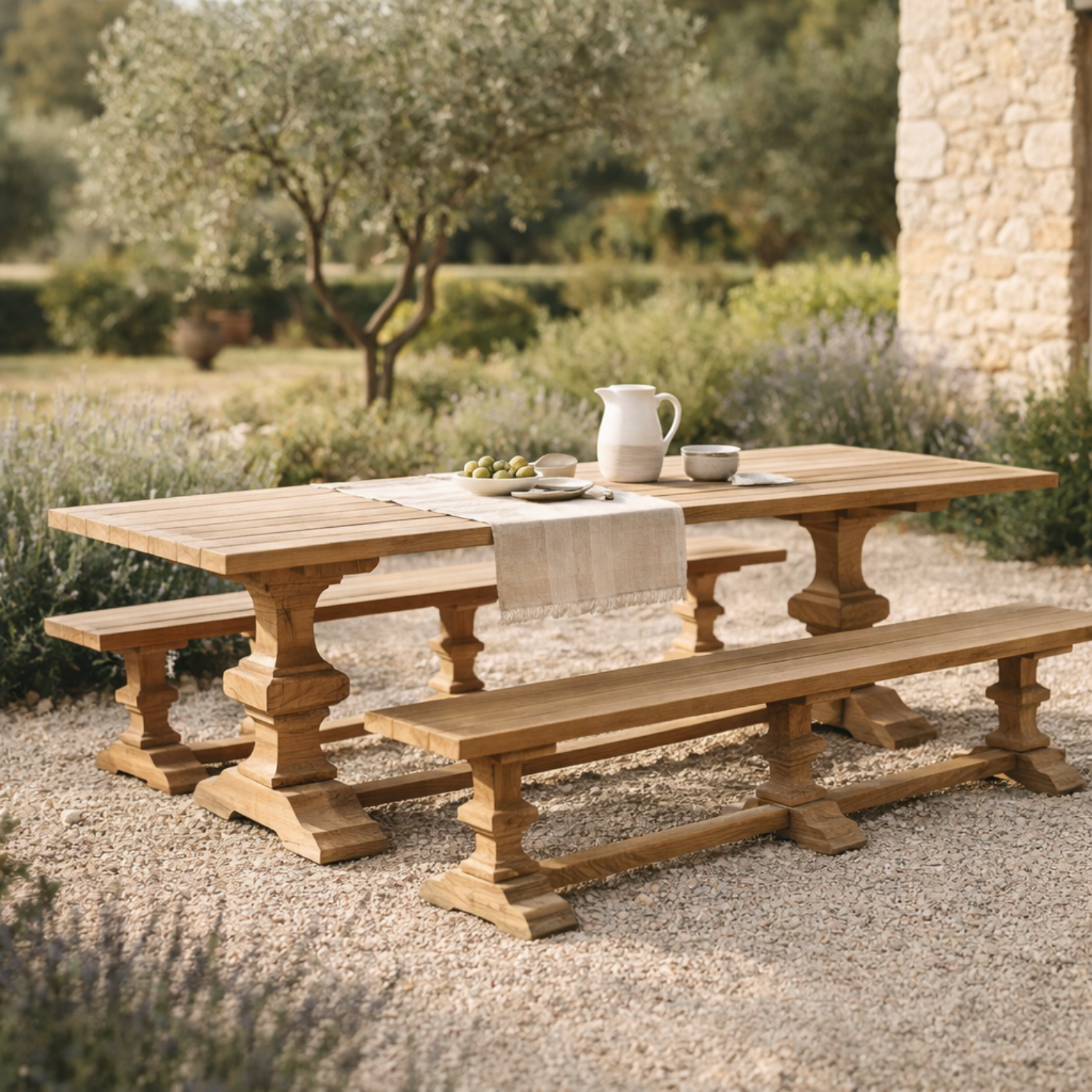 Mirabel 96" Teak Slat Dining Table