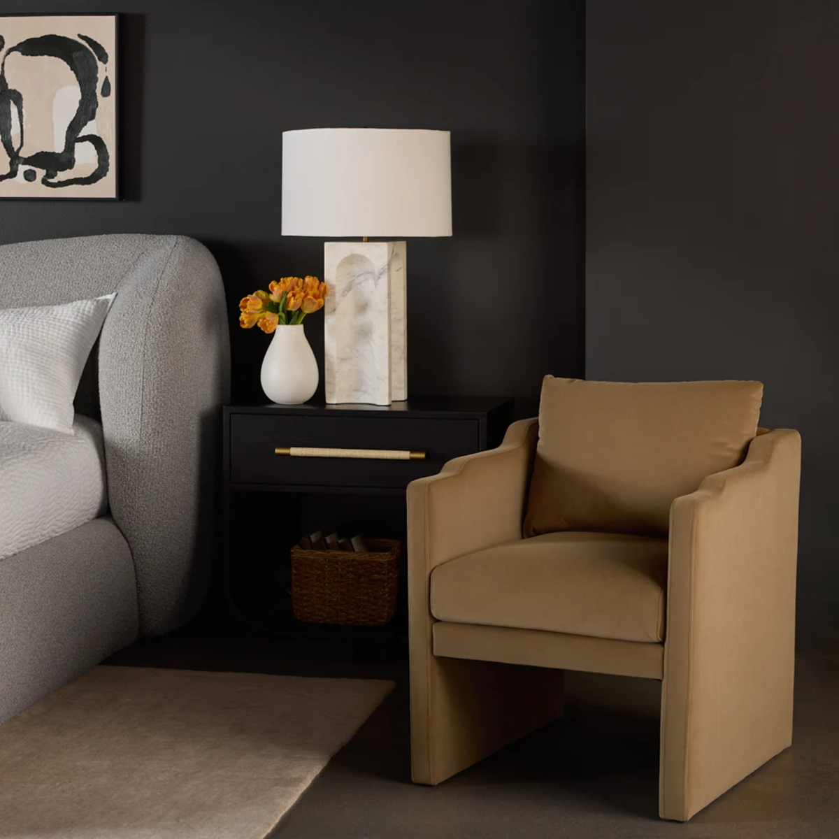 Mode Wood Nightstand - Black