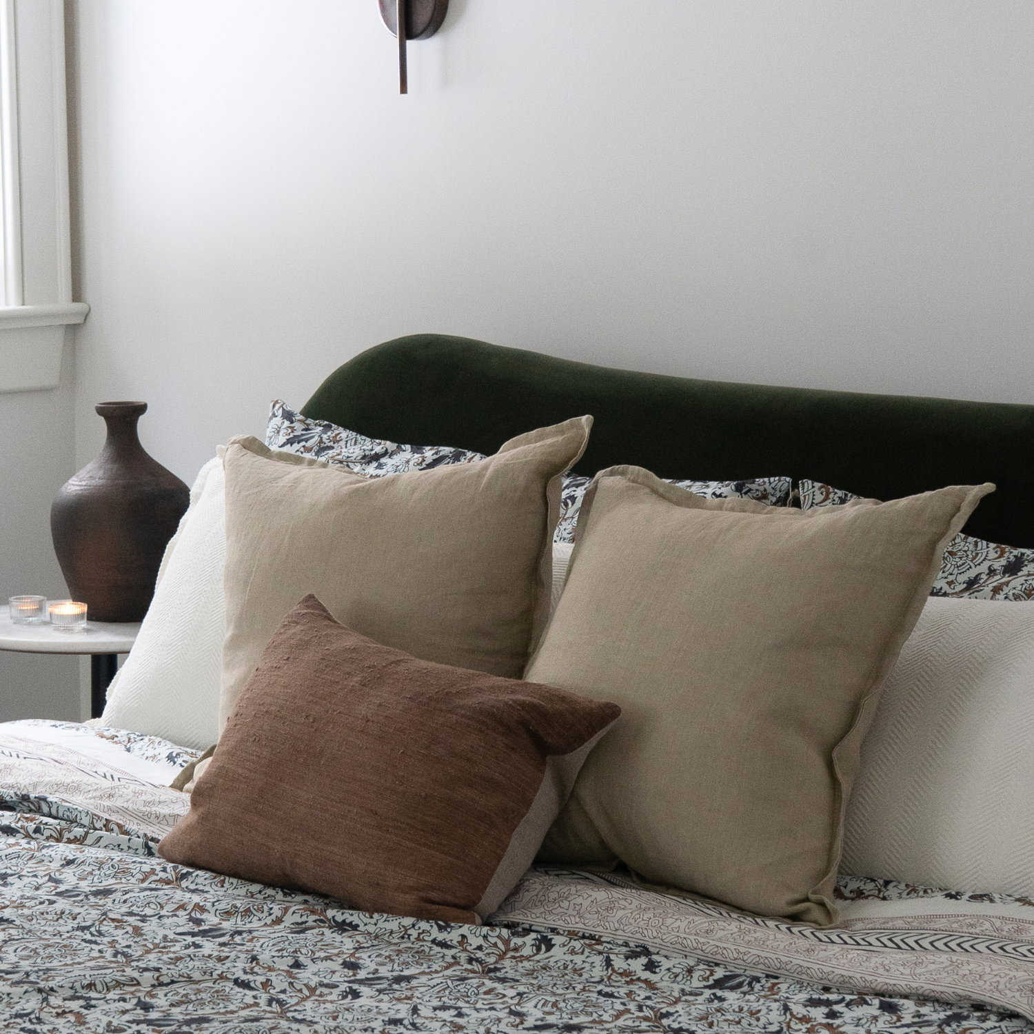 Muted Natural Linen Toss Pillow
