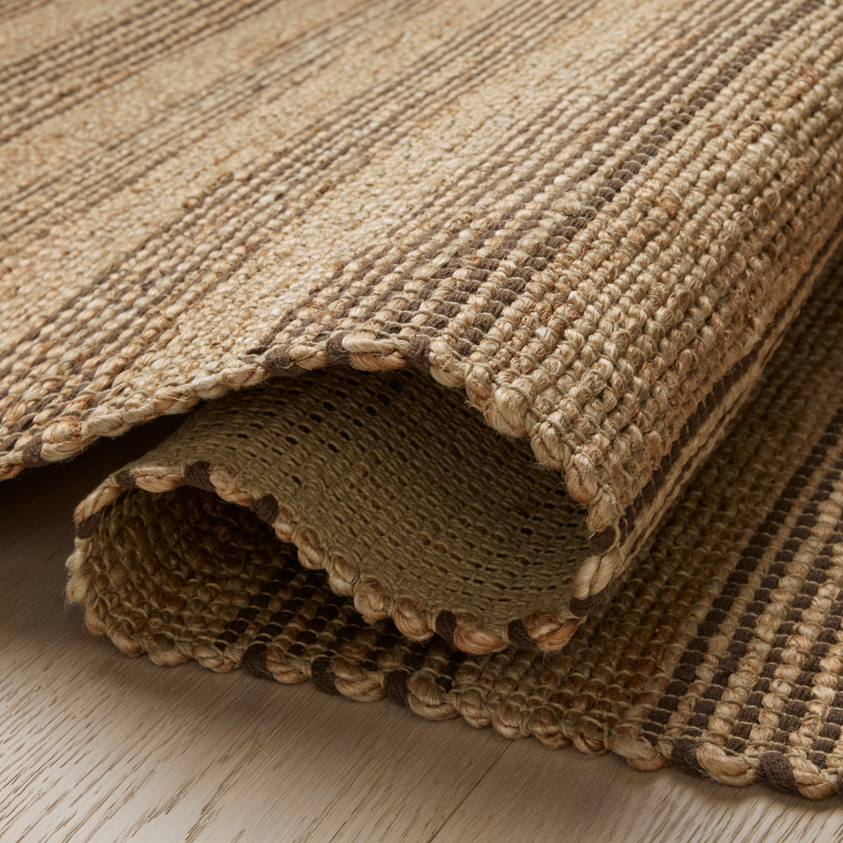 Chris Loves Julia x Loloi Judy Natural/ Chocolate Jute Rug