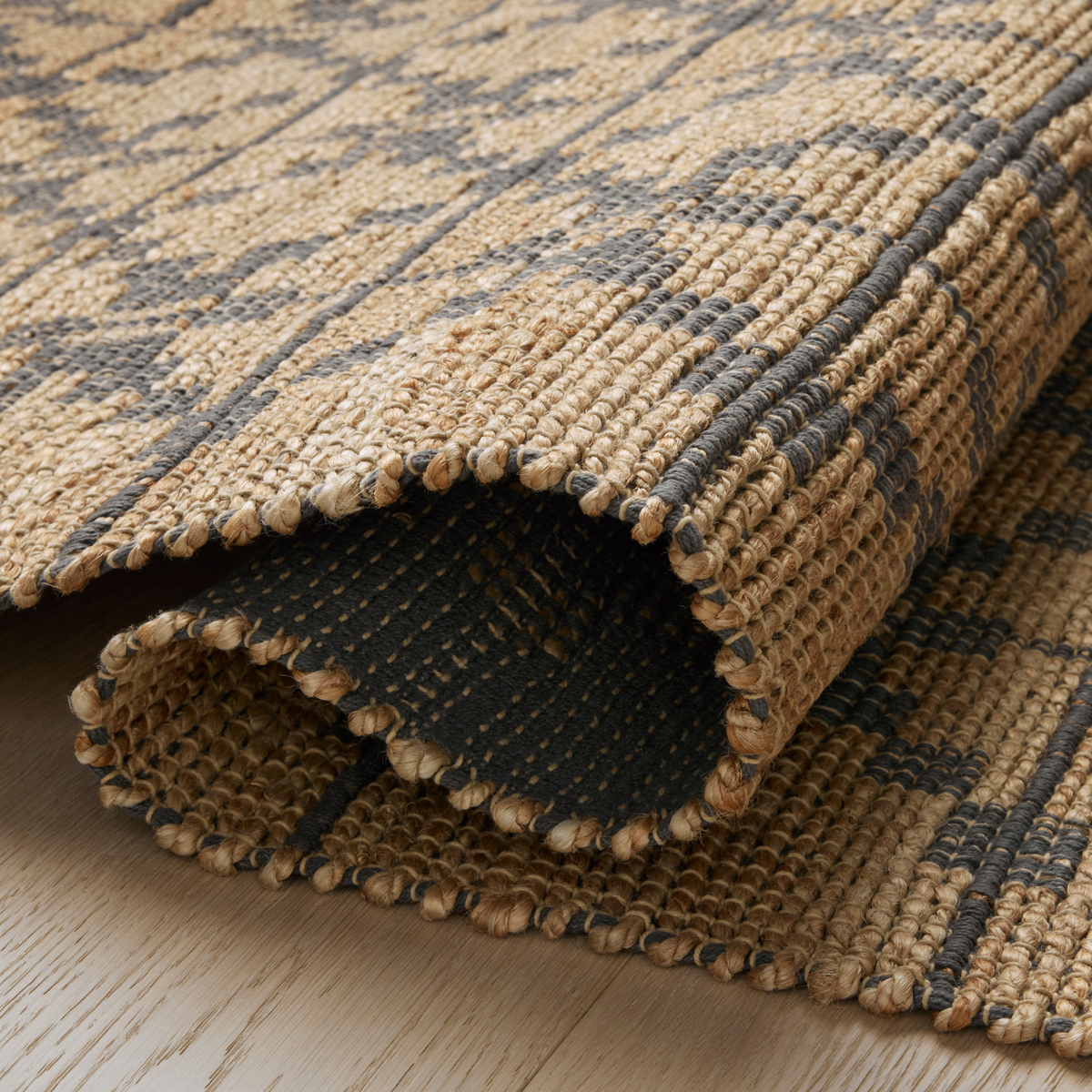 Chris Loves Julia x Loloi Judy Natural/ Graphite Jute Rug