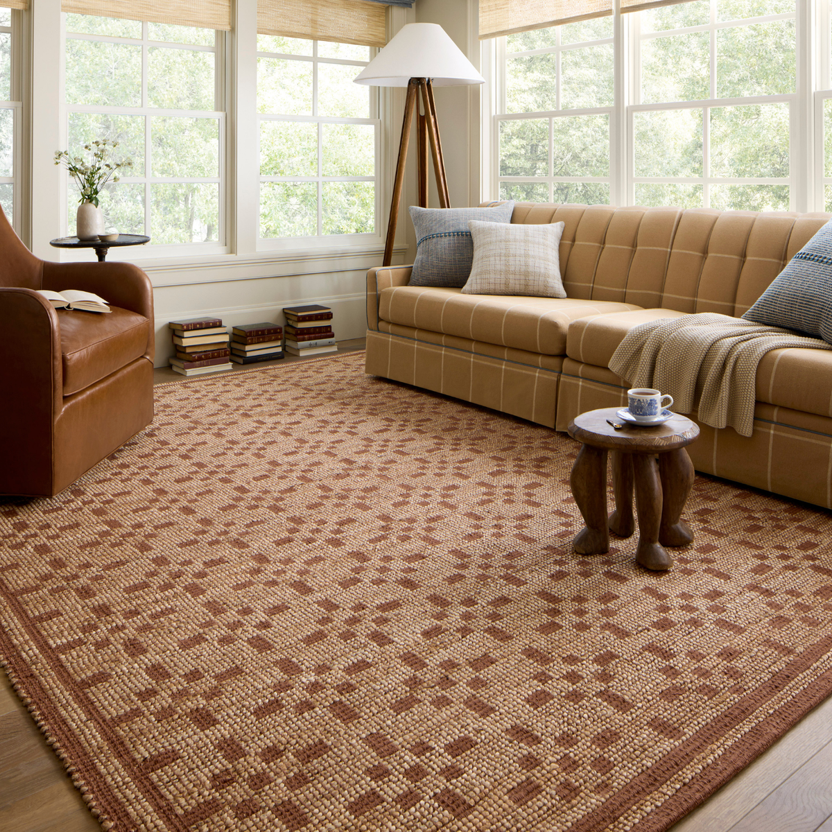 Chris Loves Julia x Loloi Judy Natural/ Spice Jute Rug