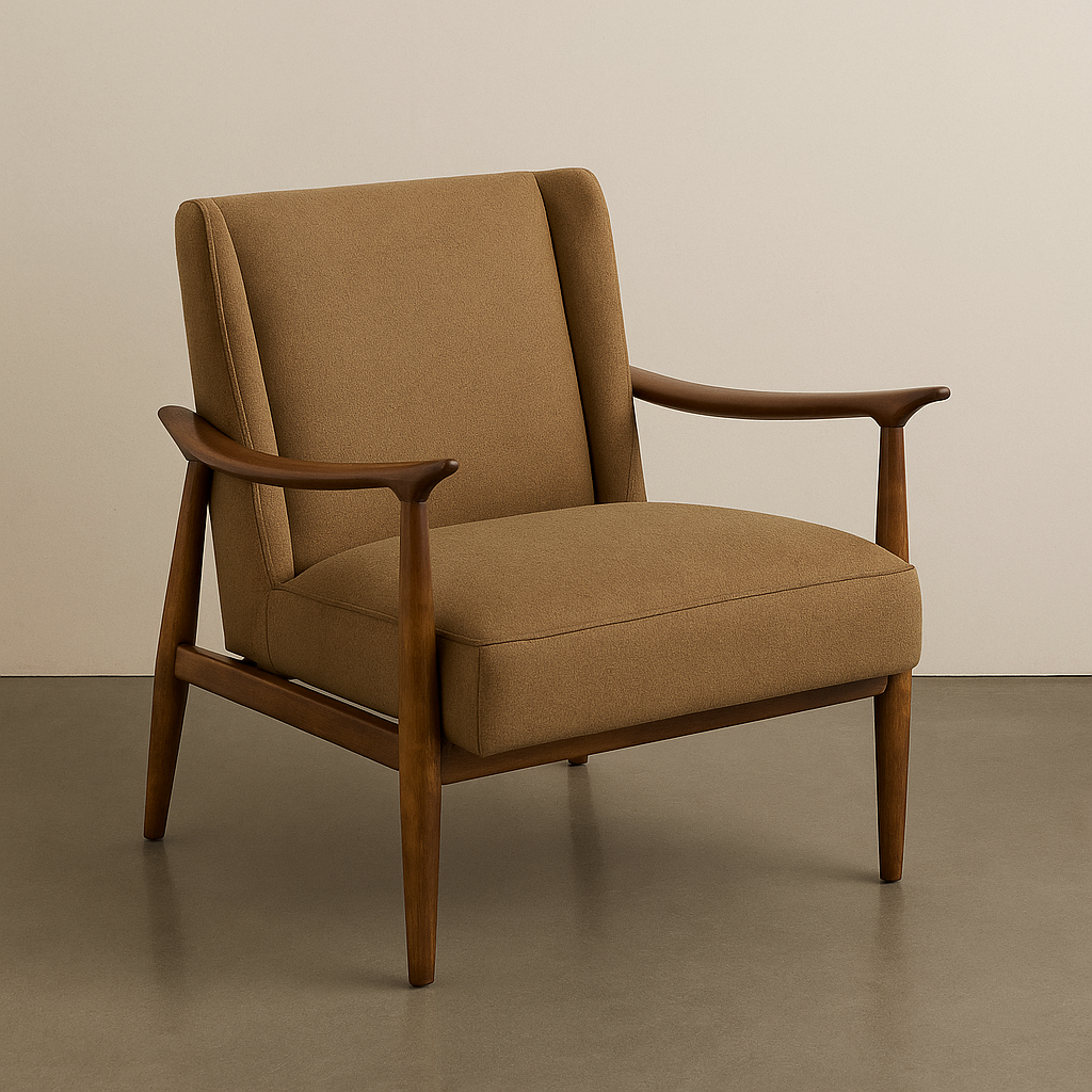 Nevis Lounge Chair - Tawny Brown Matte Velvet