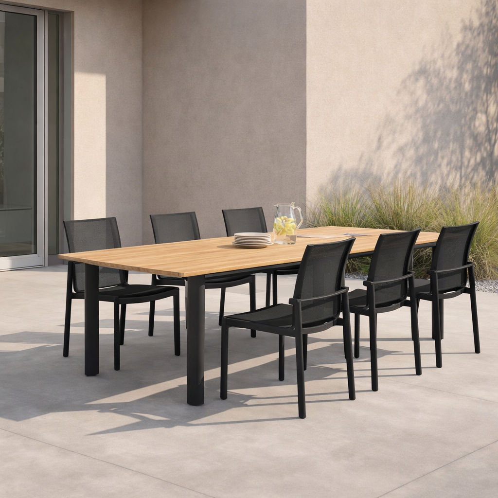 Newport Stackable Dining Side Chair - Black