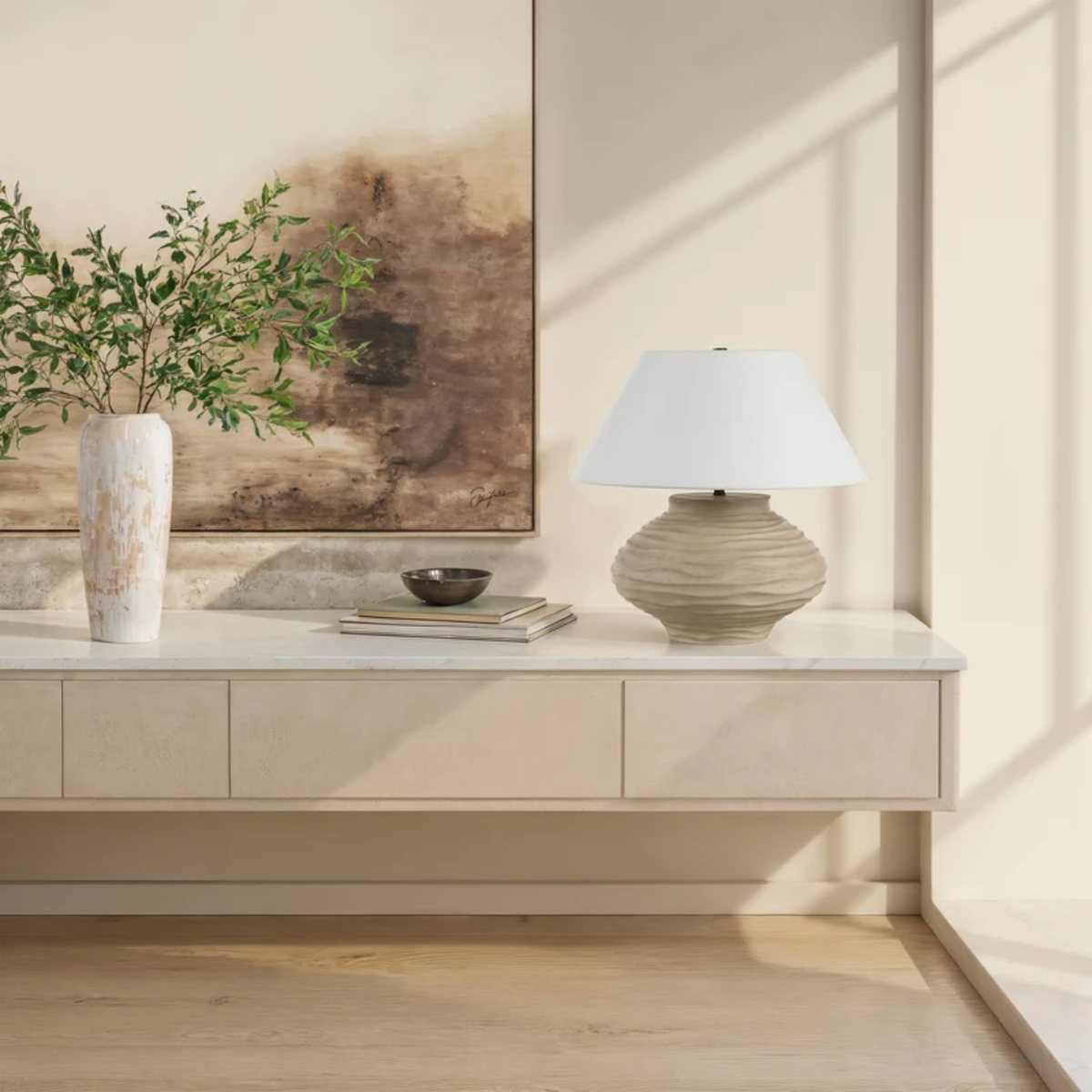 Orbis Resin Table Lamp - Beige