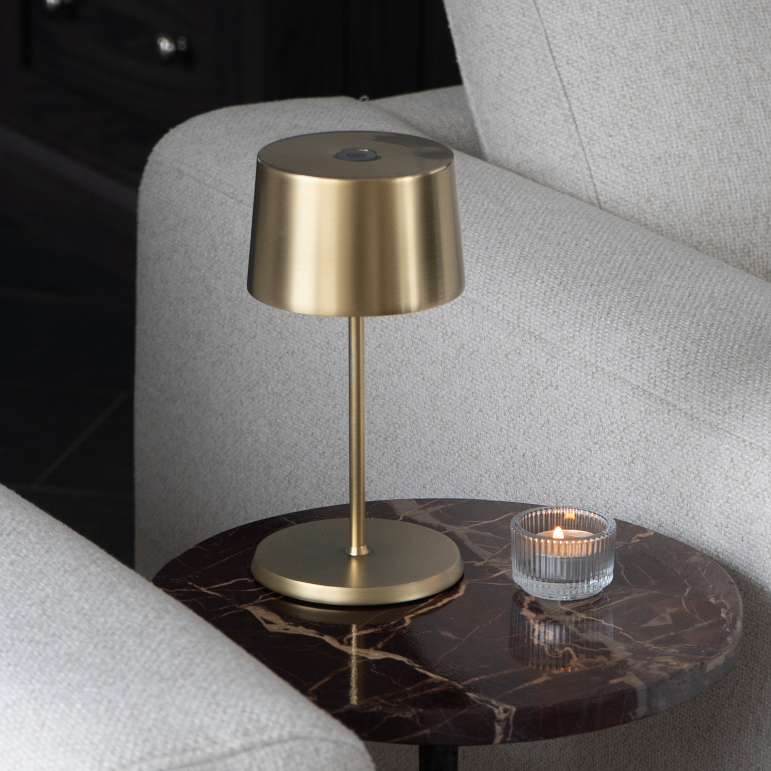 Olivia Pro Mini Cordless Table Lamp - Satin Brass