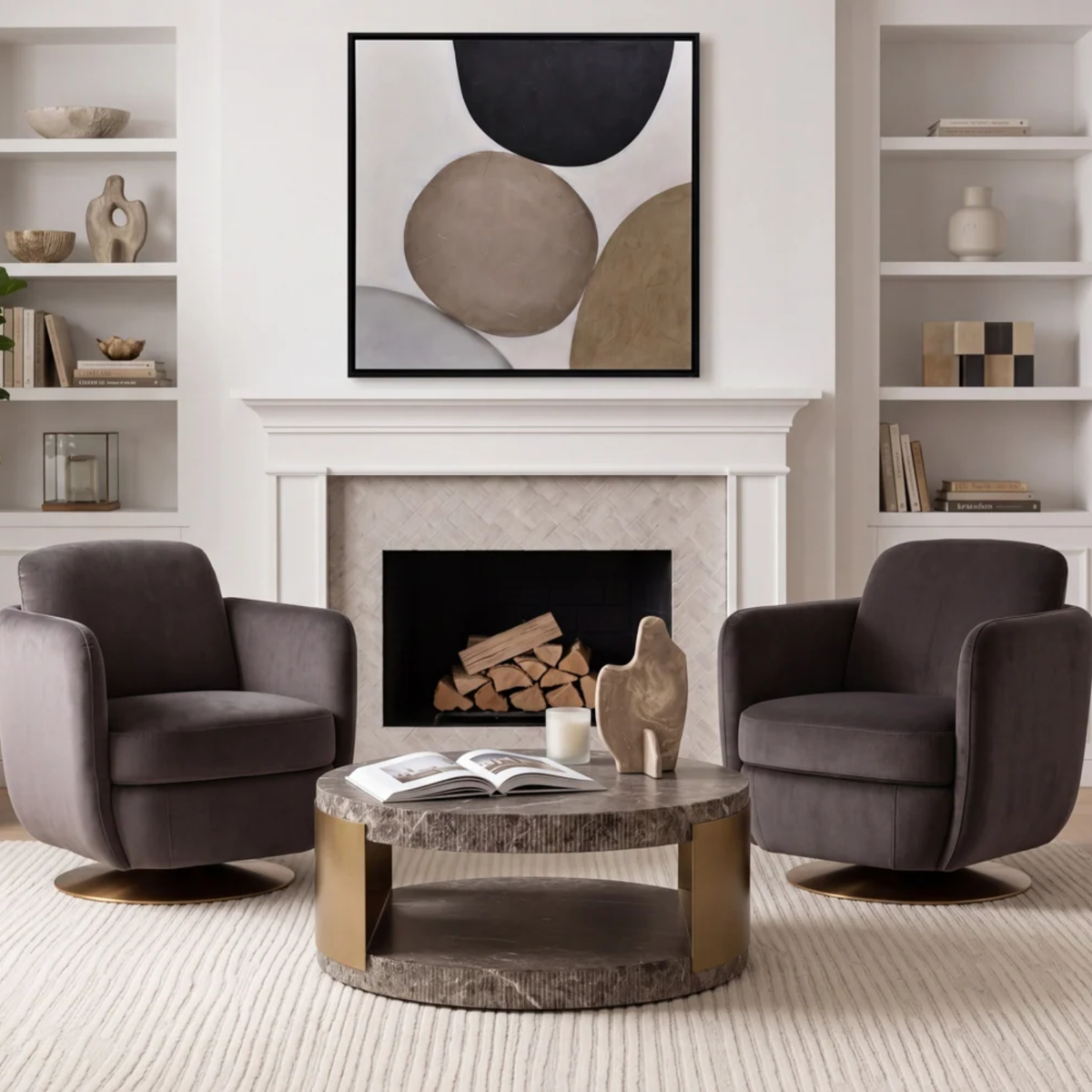 Palazzo Concrete Coffee Table - Dark Emperador