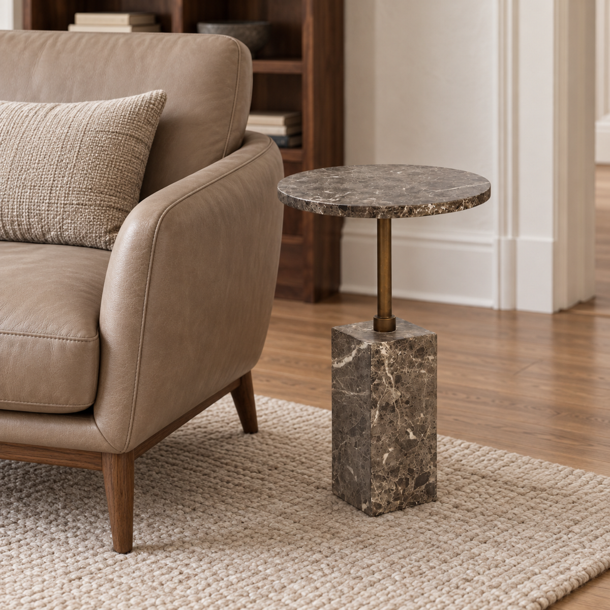 Palazzo Concrete Side Table - Brown