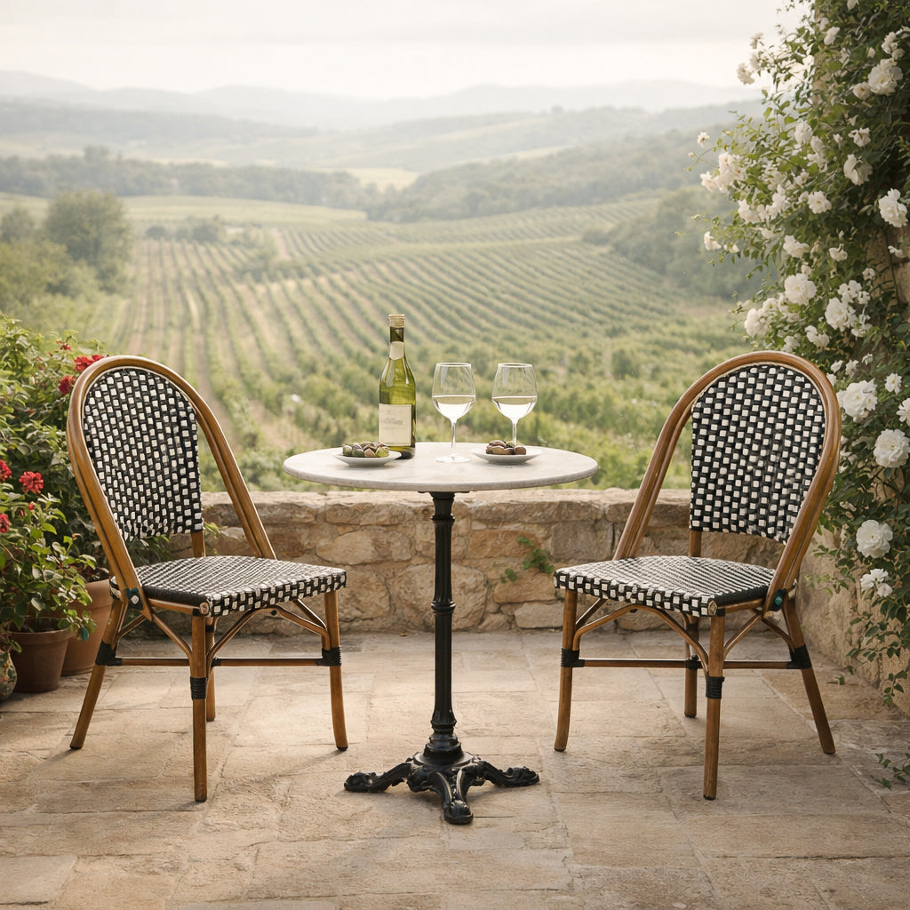 Paris Bistro Table & Chairs (Set of 3) - Black /Ivory