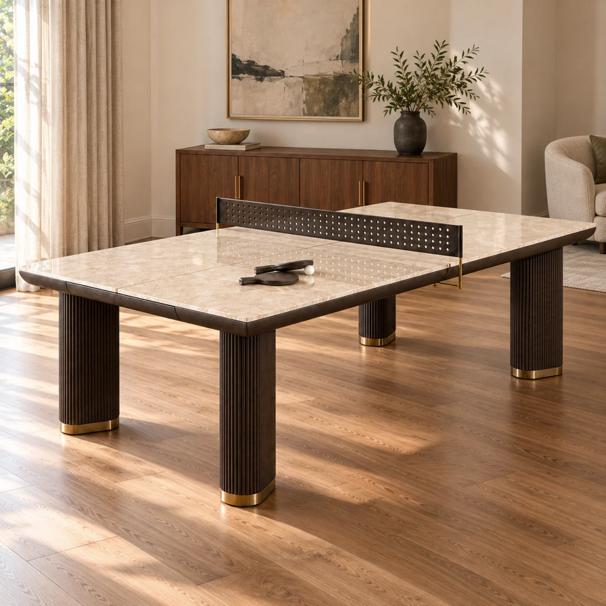 Belmont Ping Pong Game Table - Cappuccino Marble