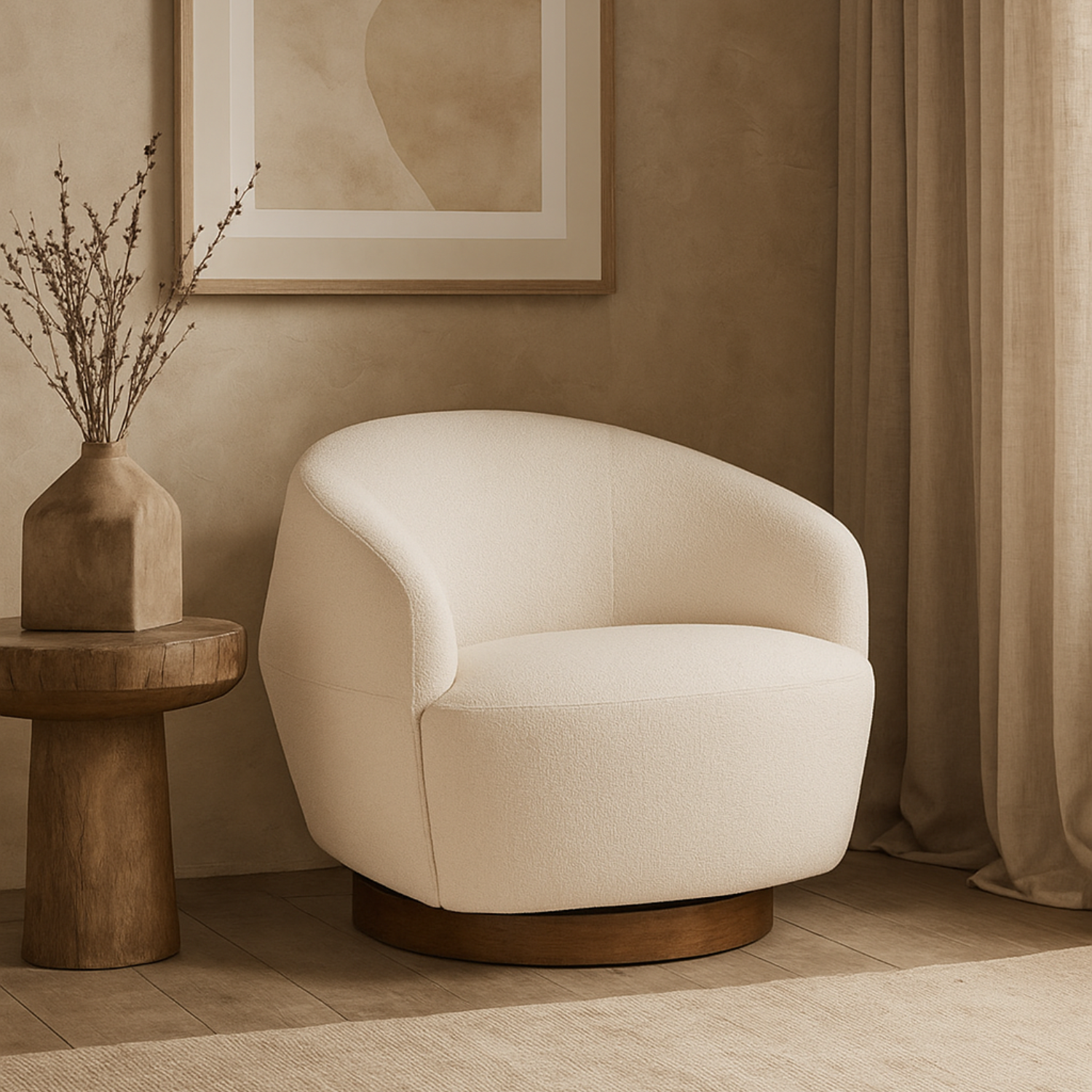 Pod Swivel Chair - Crypton® Nomad Snow