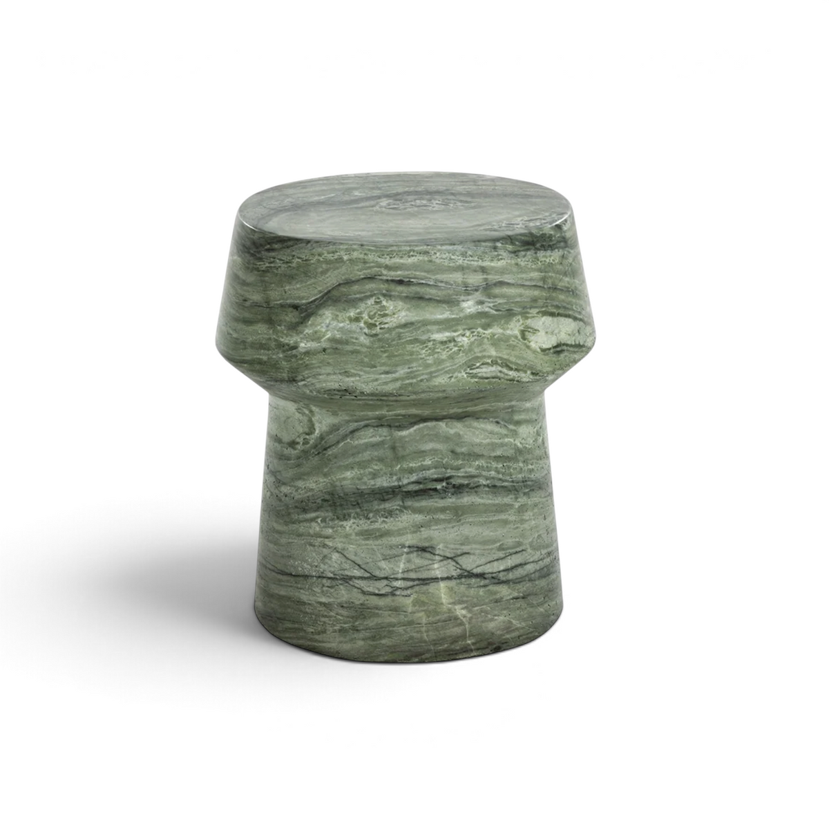 Quarry Round Concrete Side Table - Sage Green