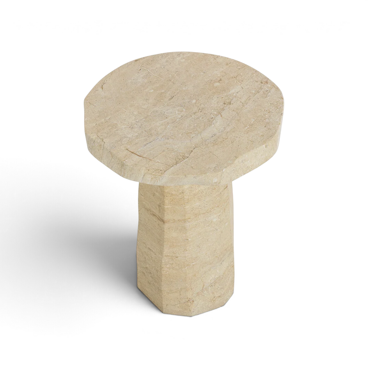 Quarry Round Concrete Side Table - Travertine