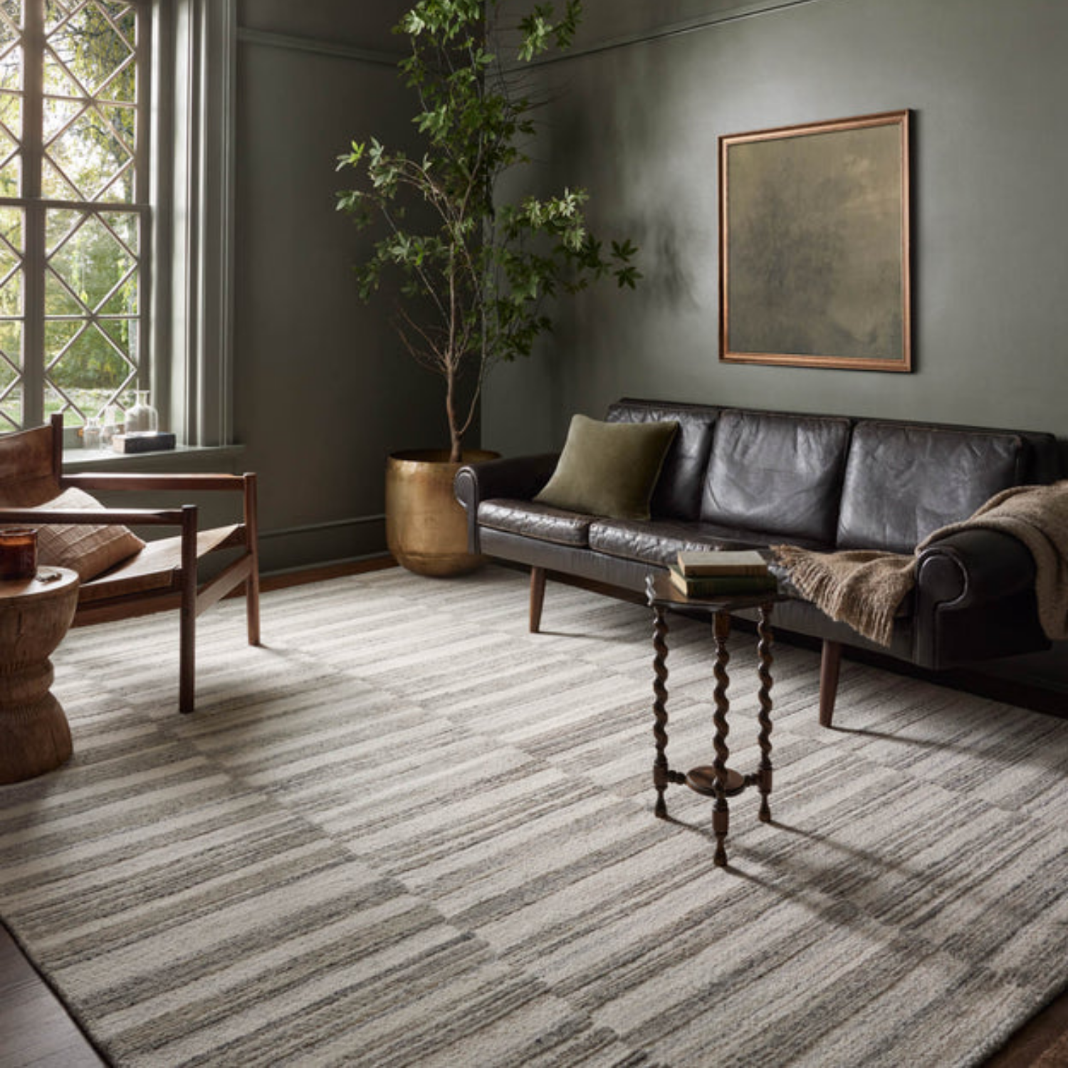 Magnolia Home x Loloi Rae Stone/Ivory Wool Rug