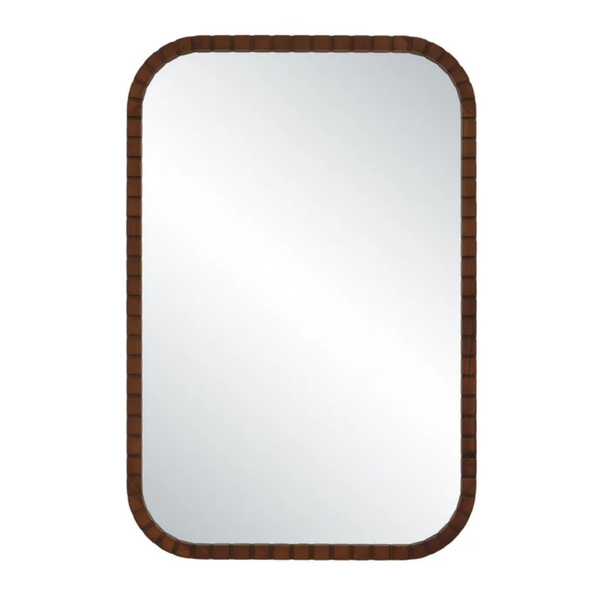 Ridge Wood Wall Mirror - Brown