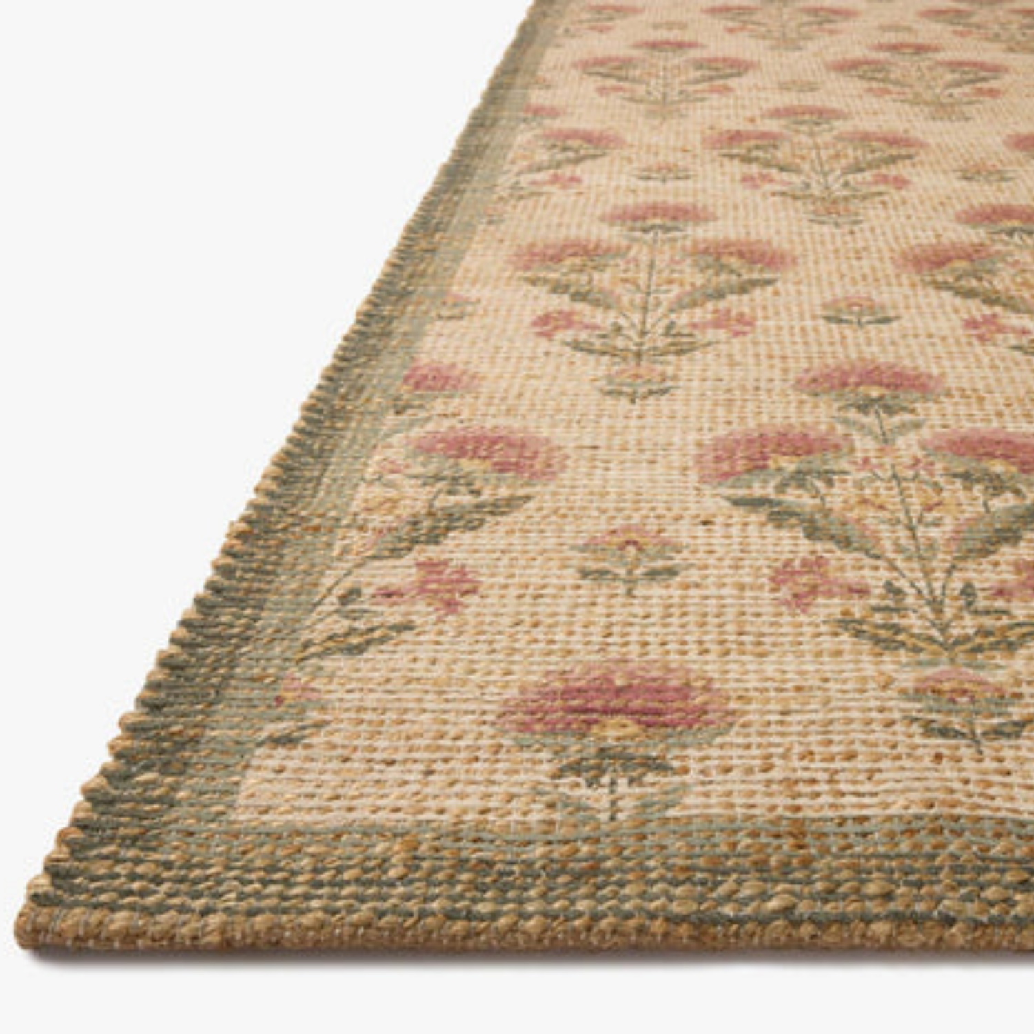 Chris Loves Julia x Loloi Rue Sage/Blush Jute Rug