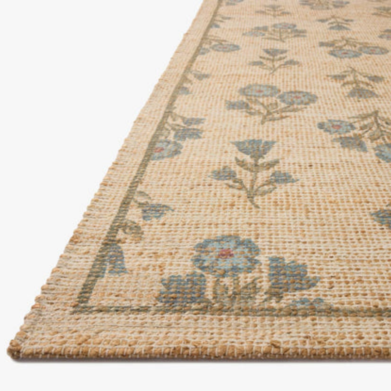 Chris Loves Julia x Loloi Rue Moss/Blue Jute Rug