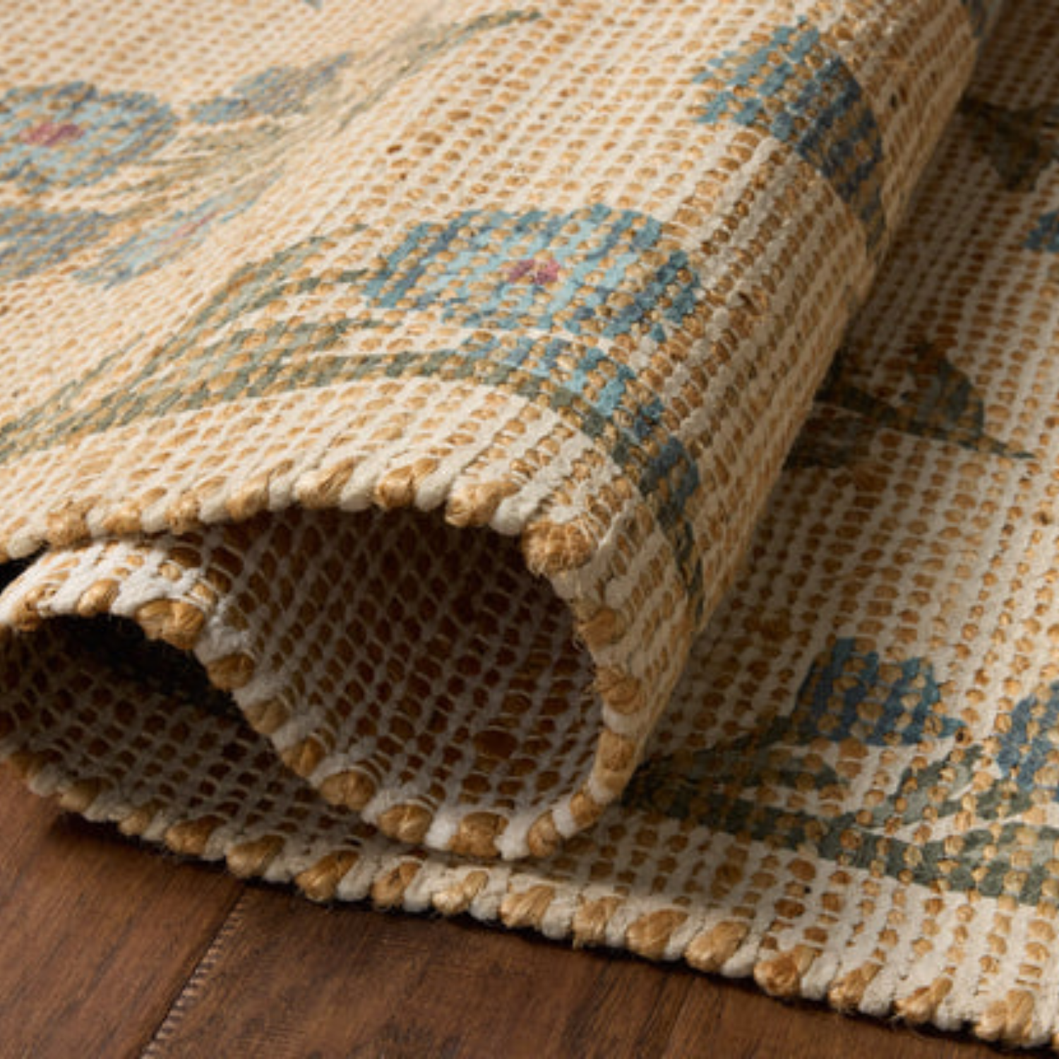 Chris Loves Julia x Loloi Rue Moss/Blue Jute Rug