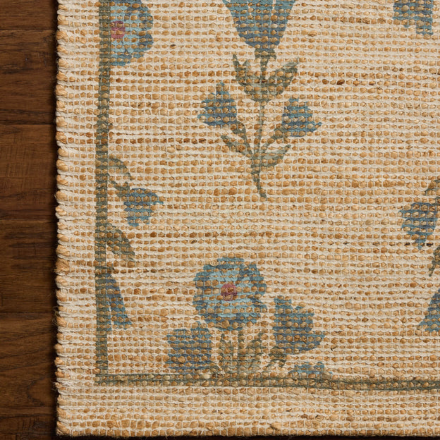 Chris Loves Julia x Loloi Rue Moss/Blue Jute Rug