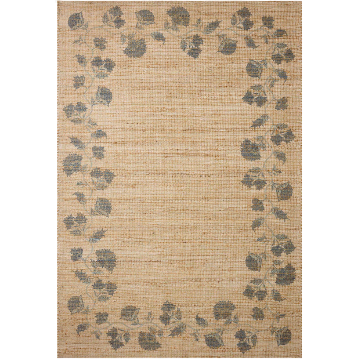 Chris Loves Julia x Loloi Rue Natural/Denim Jute Rug