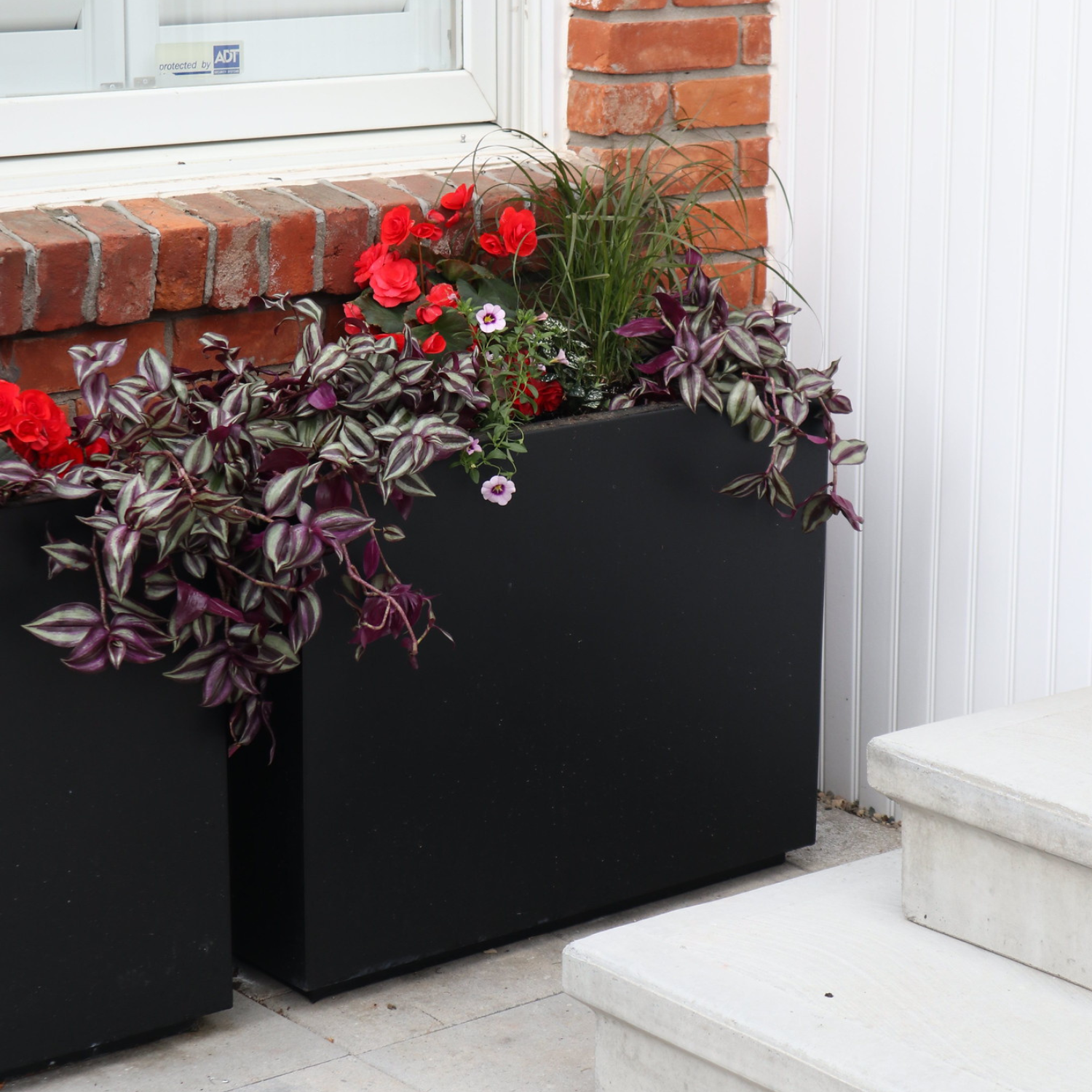 Metal Black Rectangular Planter