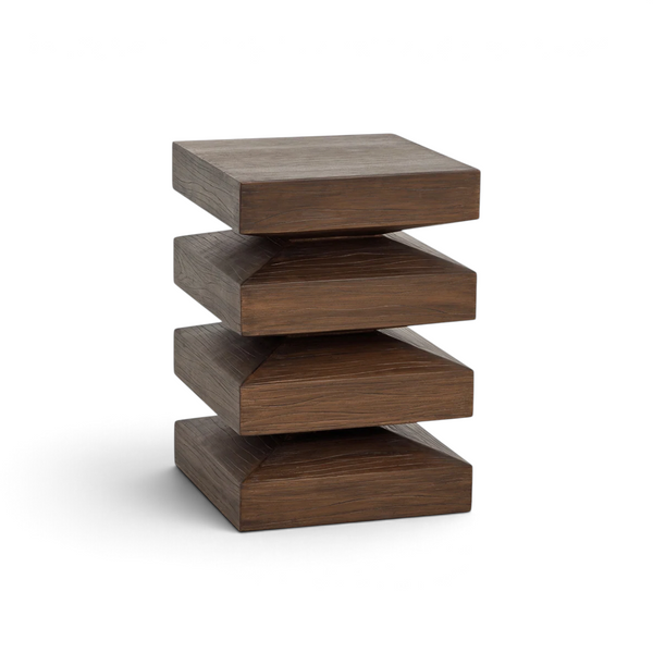Rhythm Concrete Side Table - Dark Brown