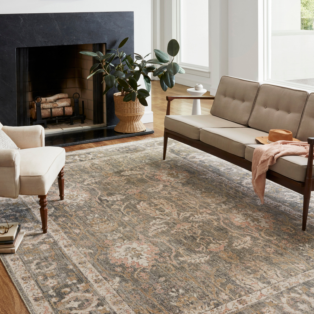 Chris Loves Julia x Loloi Rosemarie Sage/ Blush Rug