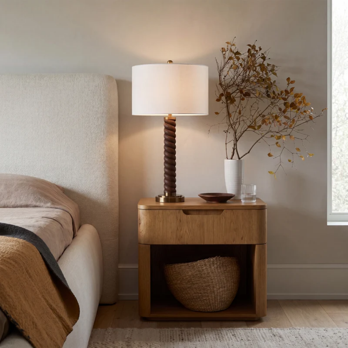 Swirl Iron Table Lamp - Brown
