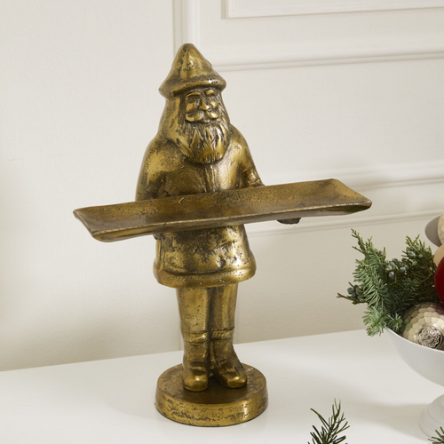 Santa Antique Gold Dish Stand