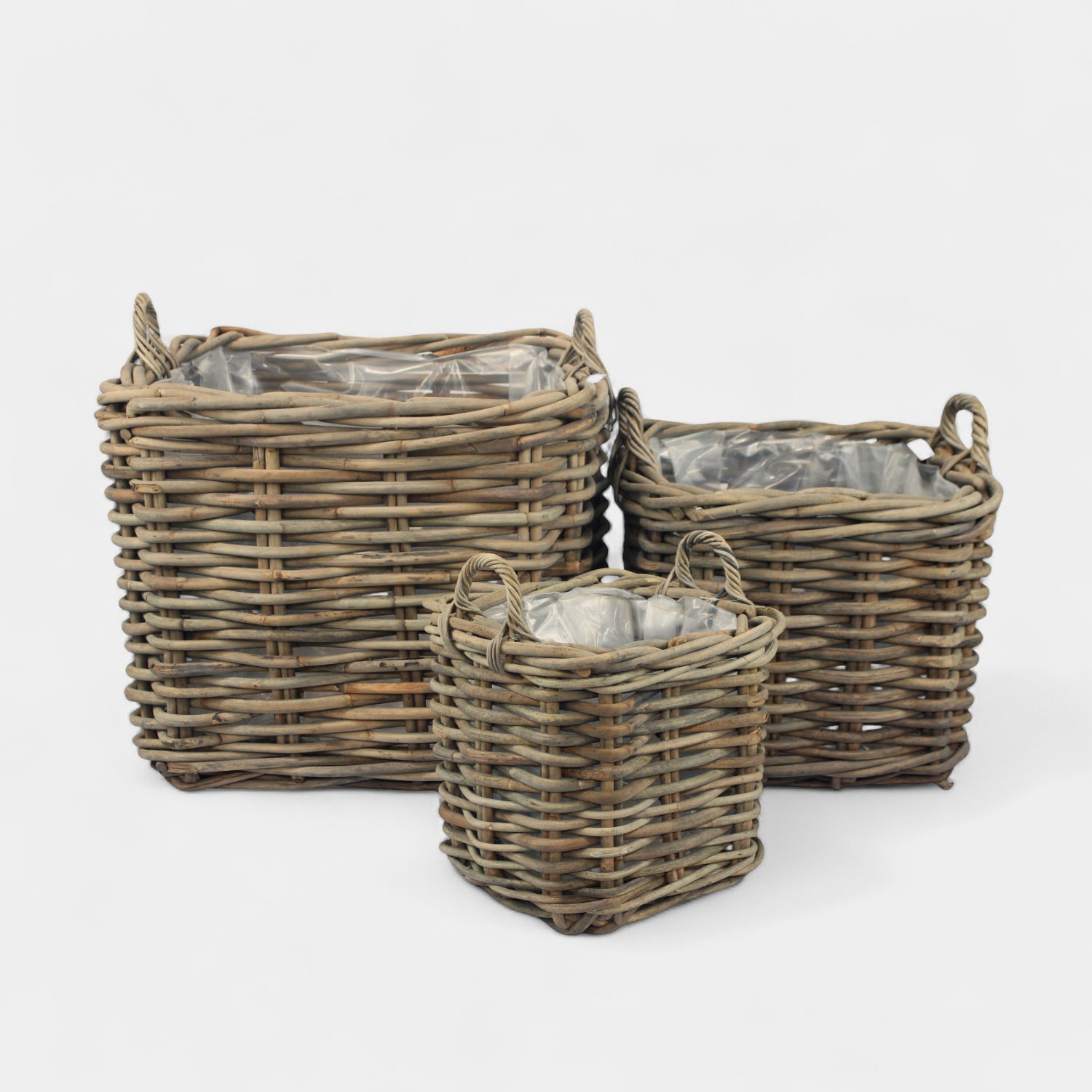 Sarnia Square Rattan Stackable Log Baskets