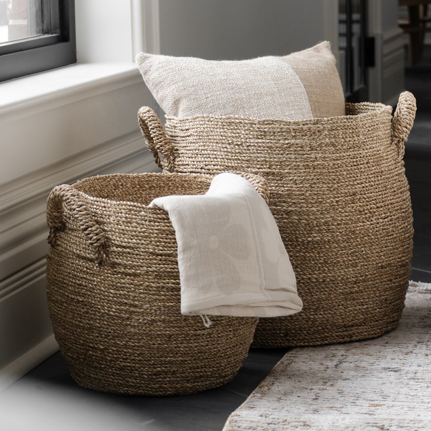 Surrey Natural Seagrass Basket w/ Handles